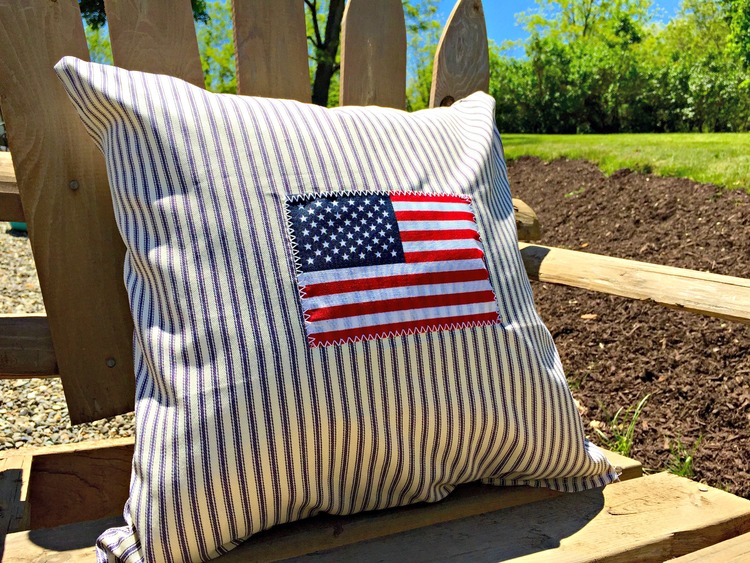 how to sew easy flag pillows for Independence Day