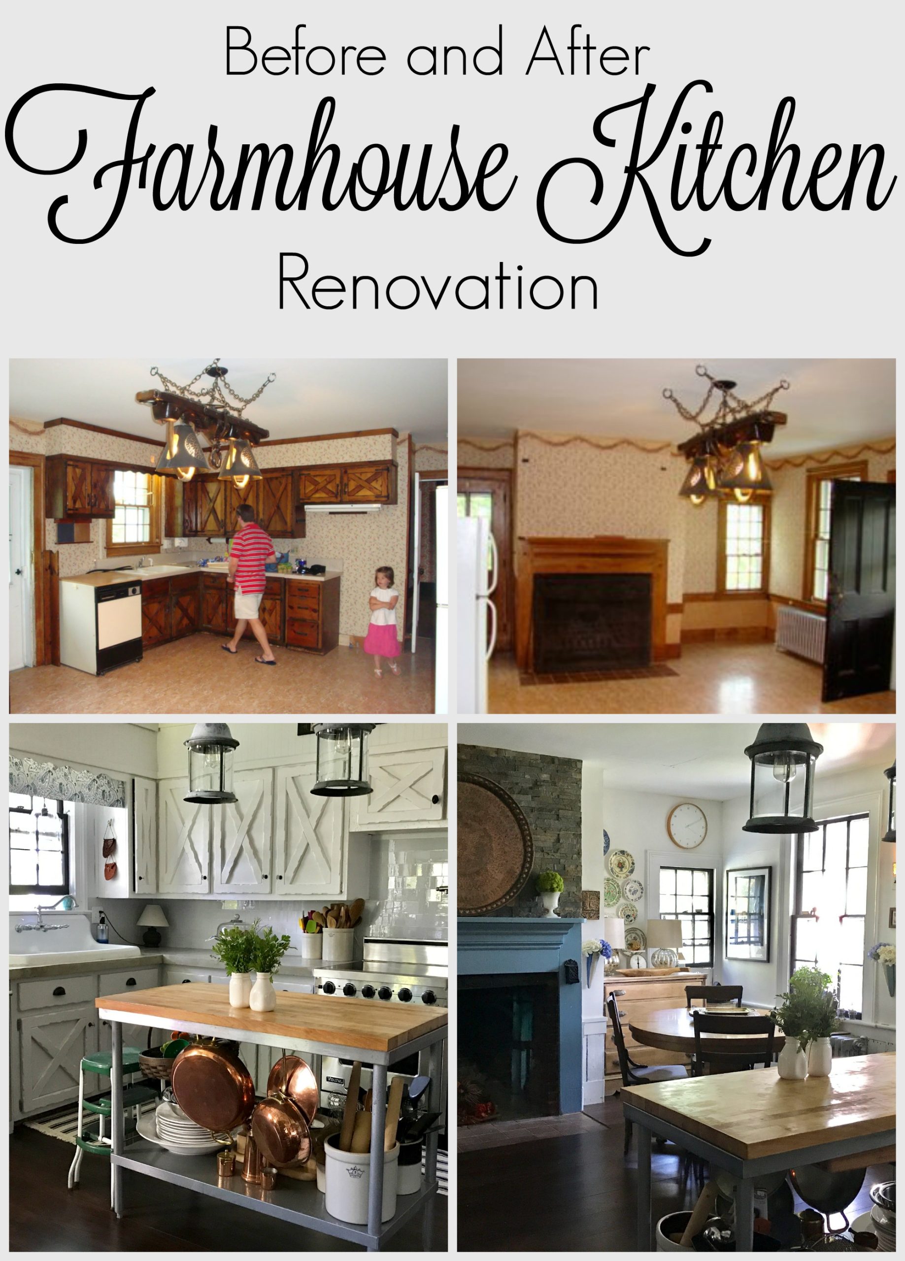 The Kitchen - farmhouse kitchen renovation collage