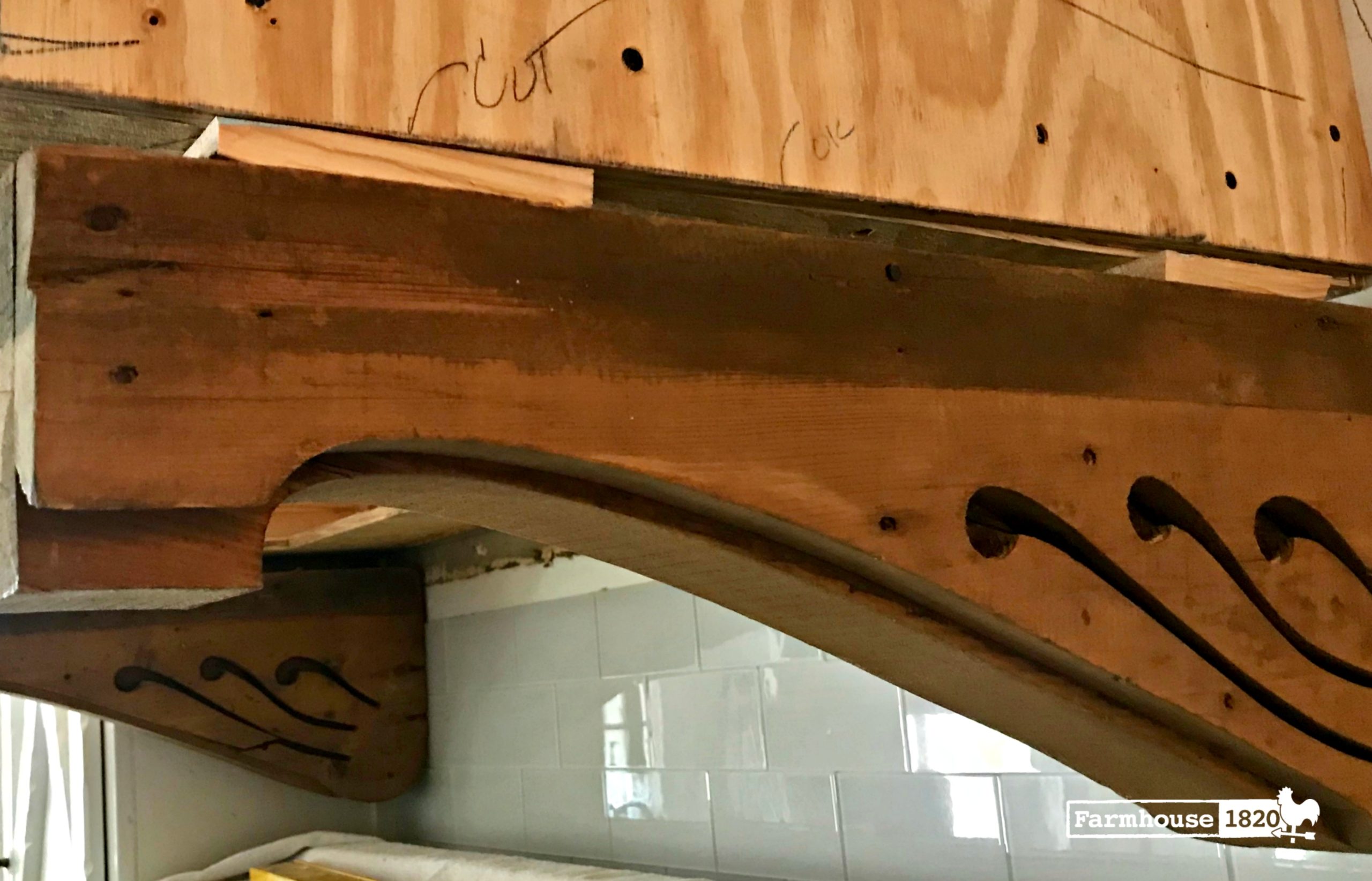 hood - how to install antique corbels on a range hood