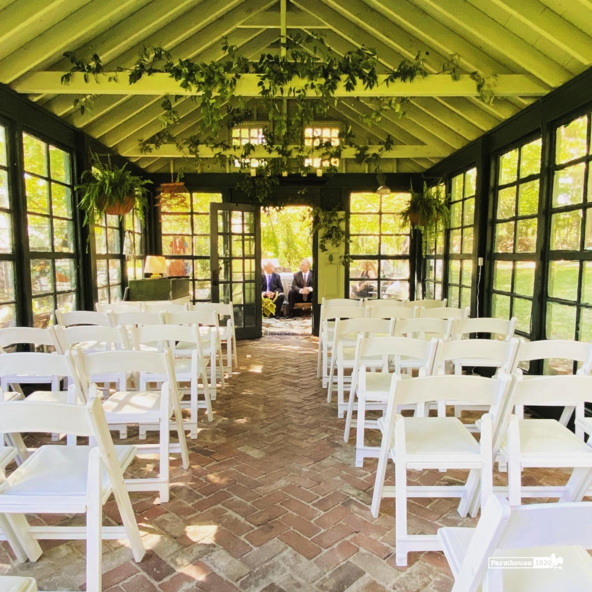 garden house 1820 hosts its first wedding - the ceremony